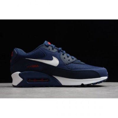 Nike Erkek Air Max 90 Essential Midnight Lacivert / Kırmızı Koşu Ayakkabısı Türkiye - CLRO34KY